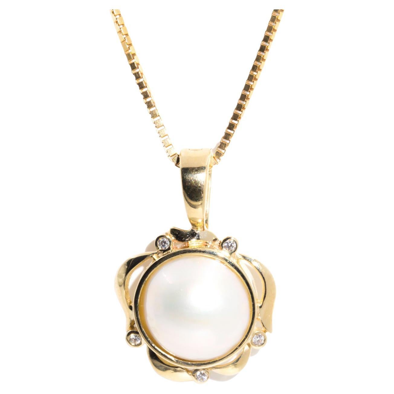 South Sea Mabe Pearl and Diamond Pendant/Enhancer at 1stDibs