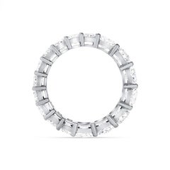 9 Carat Half Emerald Half Round Natural Diamond Eternity Band 18k White Gold