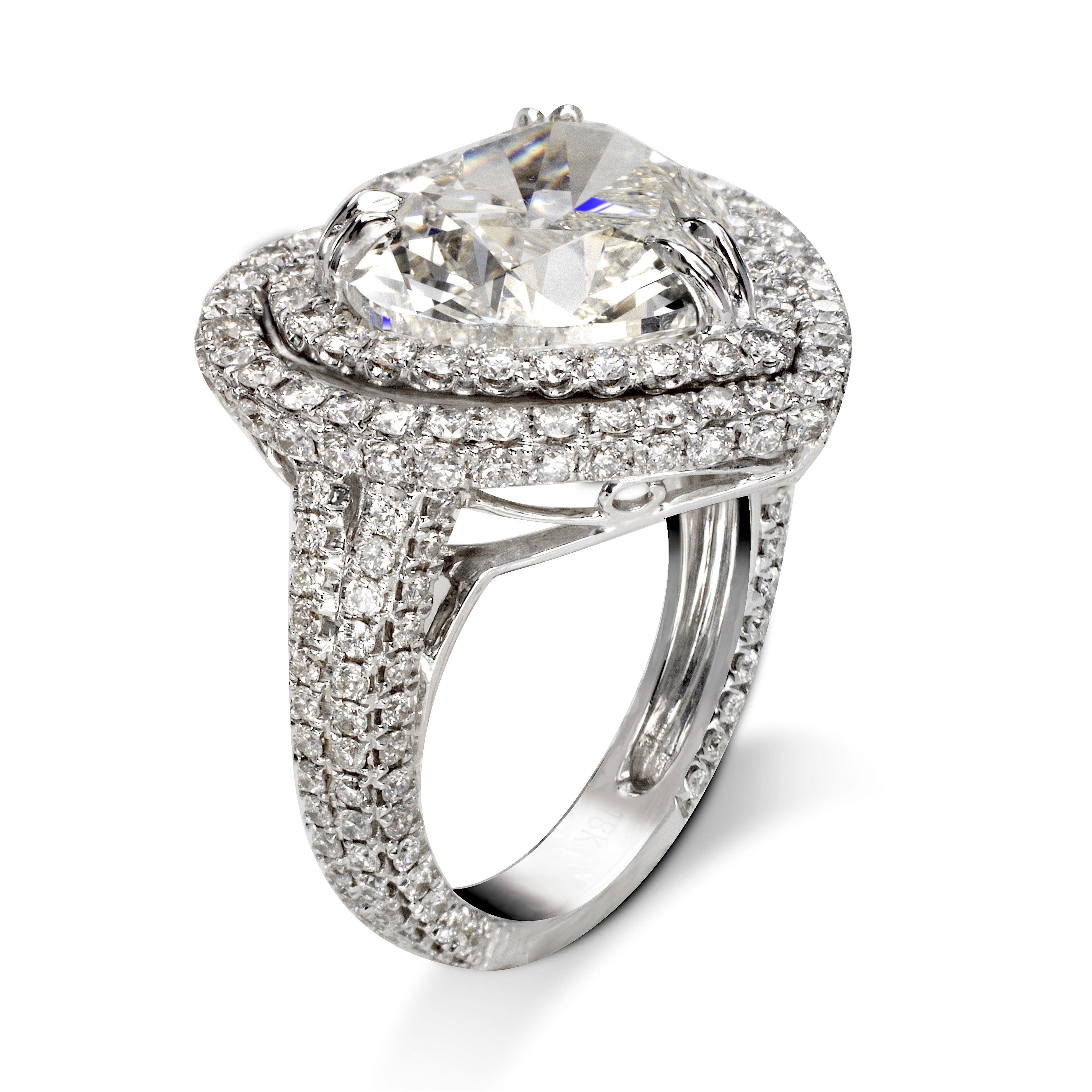 9 carat heart shaped diamond ring