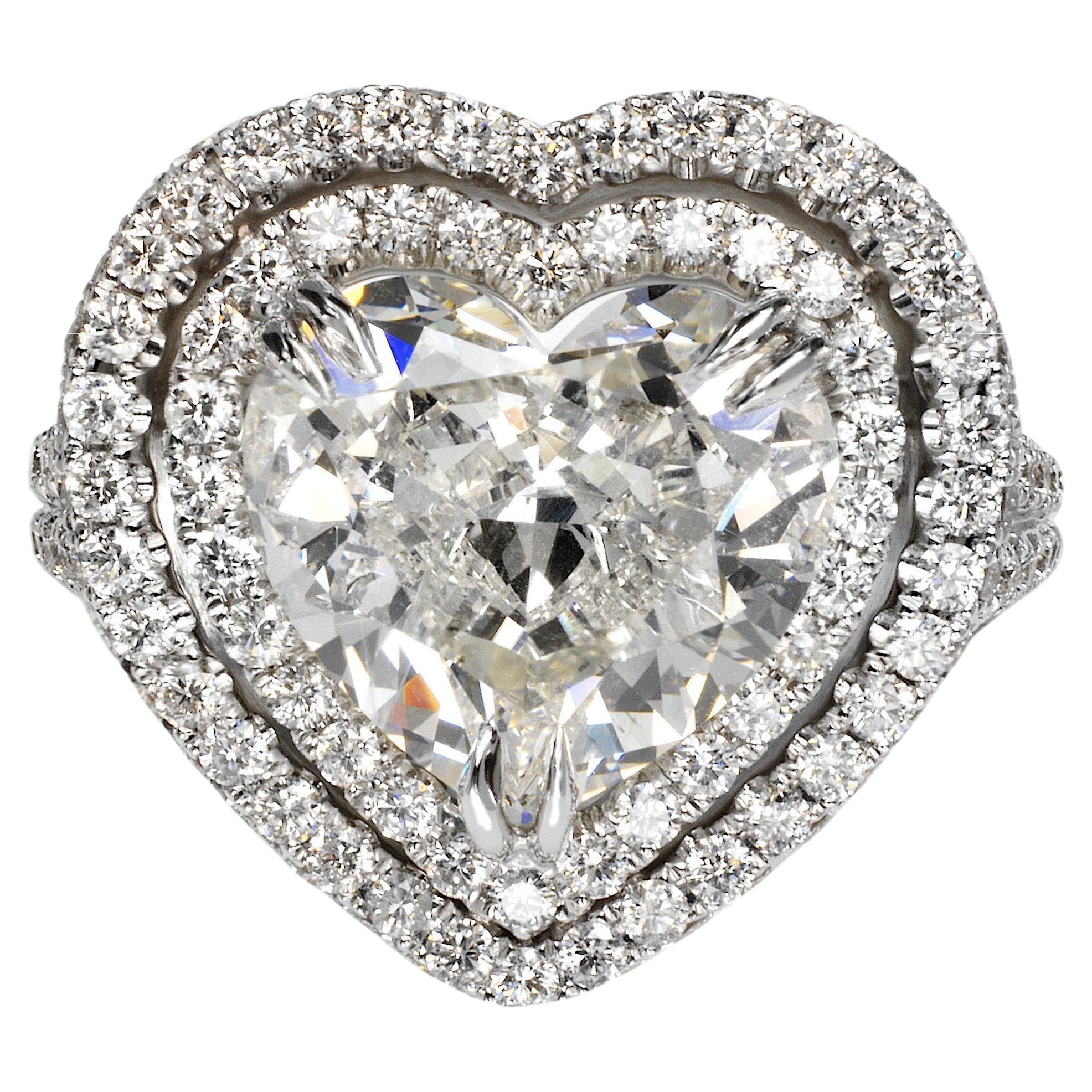 Bague de fiançailles avec diamant en forme de cœur de 9 carats certifié EGL, G VS2