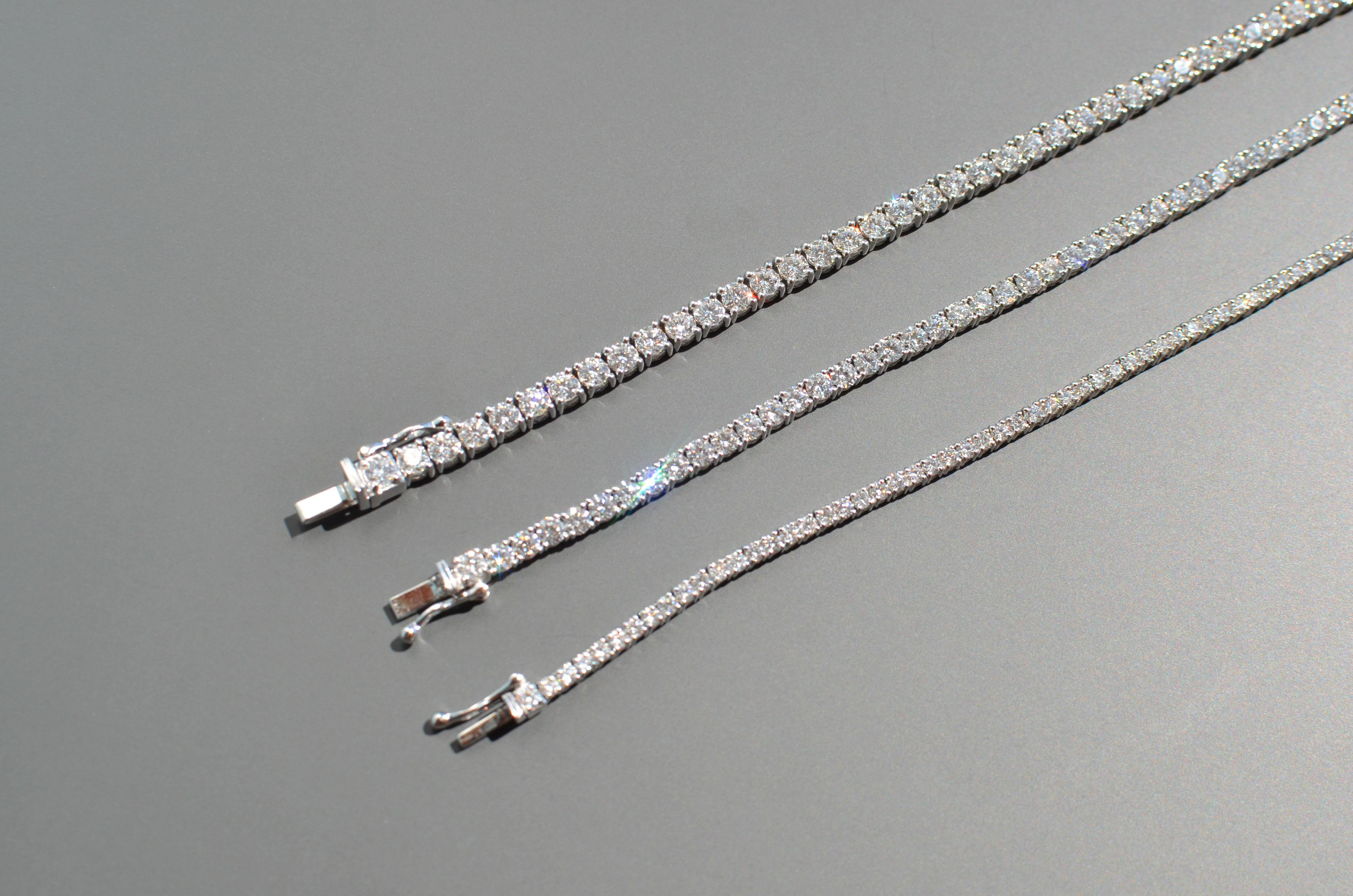 9 Carat Lab Grown Diamond Tennis Bracelet 14k White Gold E-F, VS1 In New Condition In Houston, TX