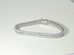 9ct Marquise-Cut Naturdiamanten Tennis Armband in 18K Weißgold -VS/F-G Farbe