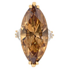 9 Carat Marquise Statement Fancy Yellow A Crown-Worthy Fancy Rarity Diamond Ring