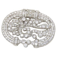 9 Carat Midcentury Vintage Diamond Platinum Brooch Pendant