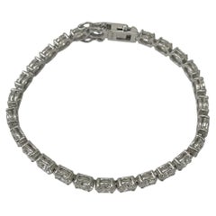 9 Carat Oval Brilliant Diamond Tennis Bracelet in 18k White Gold