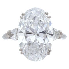 9 Carat Oval Statement Type IIa Brilliant White / D color FL/IF 14K White Gold