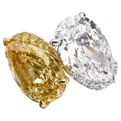 9 Carat pear Brilliant Statement Fancy Yellow   Royal Radiance Diamond Ring