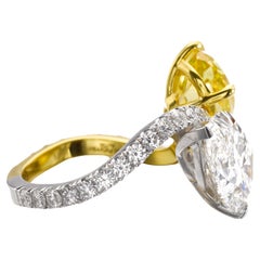 9 Carat pear Brilliant Statement Fancy Yellow   Royal Radiance Diamond Ring