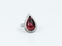 IGI-Certified 9ct Pear-Cut Pink Tourmaline & Diamond Cocktail Ring - 18K Gold