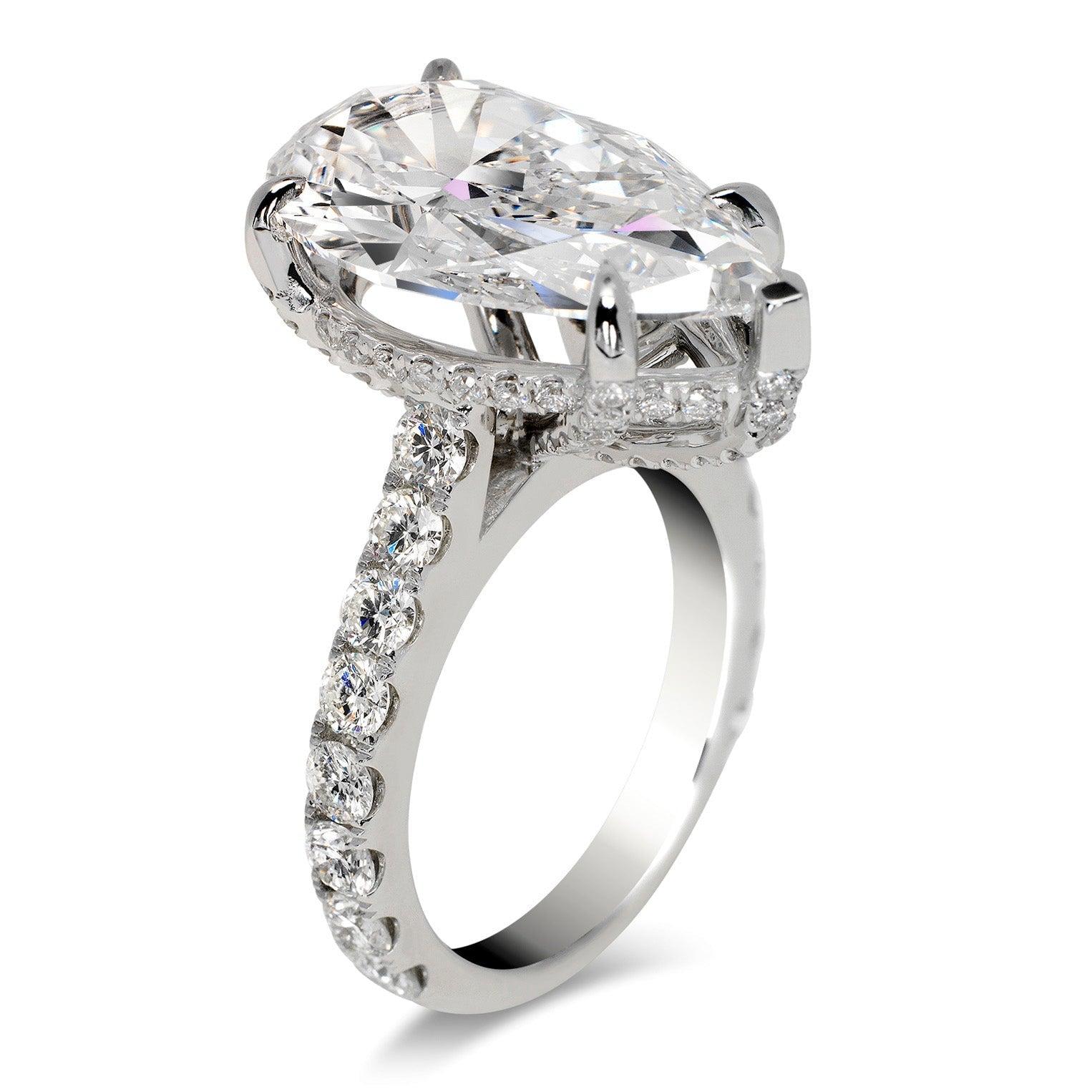 9 Karat birnenförmiger Diamant-Verlobungsring, GIA zertifiziert F VS1 Damen im Angebot