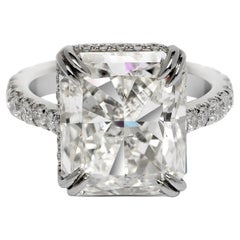 9 Carat Radiant Cut Diamond Engagement Ring GIA Certified K SI1