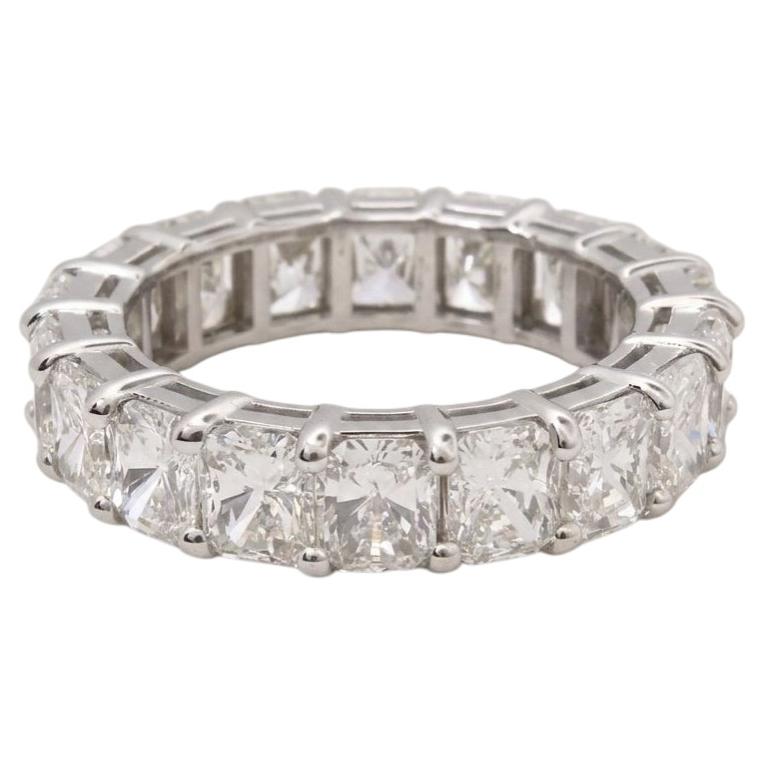 9 Carat Radiant Cut Diamond Eternity Band in 18k White Gold
