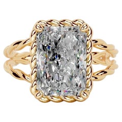 9 Carat Radiant Statement Type IIa Brilliant White / D color FL/IF Diamond Ring