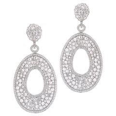 9 Carat Rose Cut Diamond Dangle Earrings