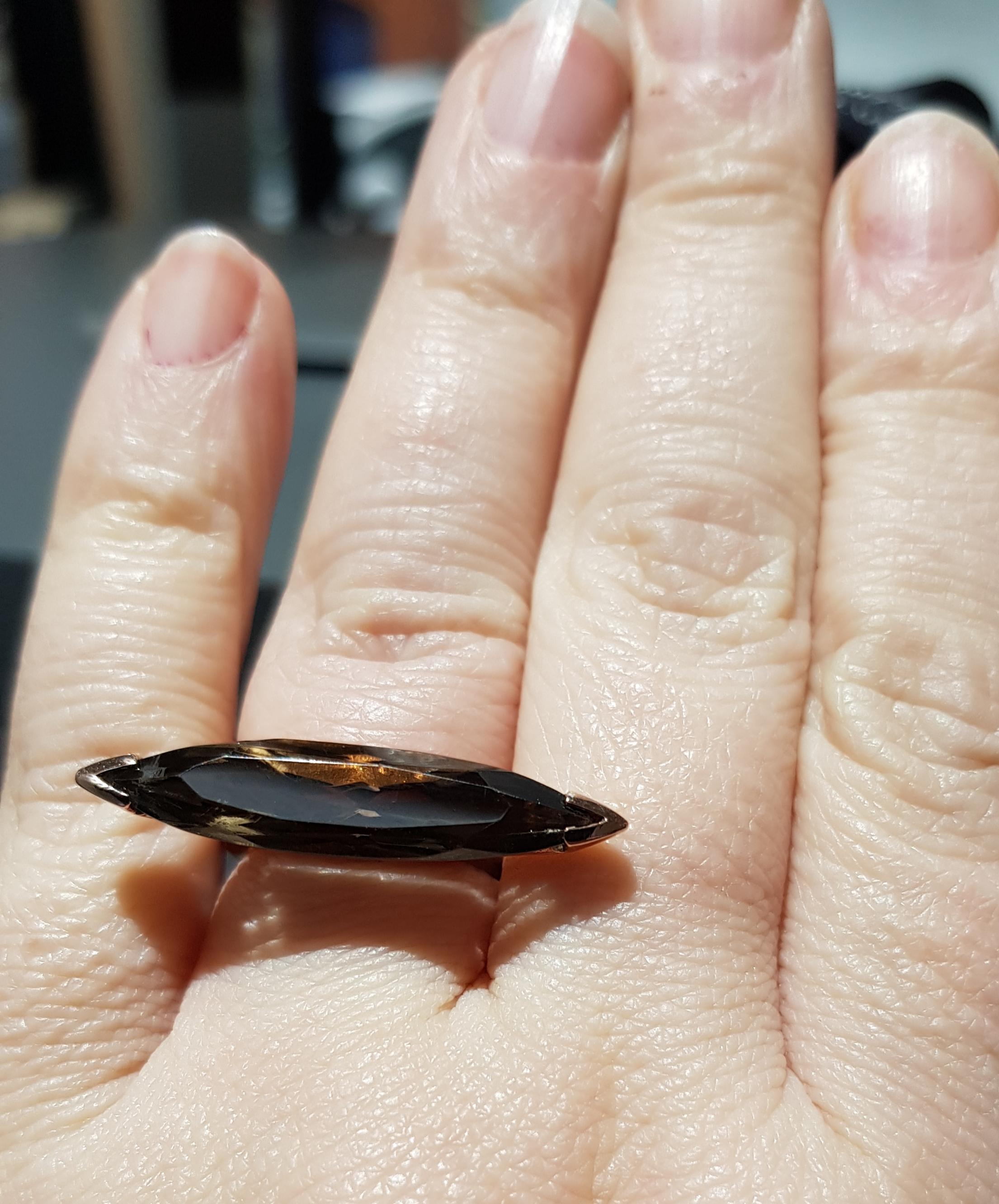 9 Carat Rose Gold Smokey Quartz Cocktail Ring In New Condition For Sale In Birmingham, GB