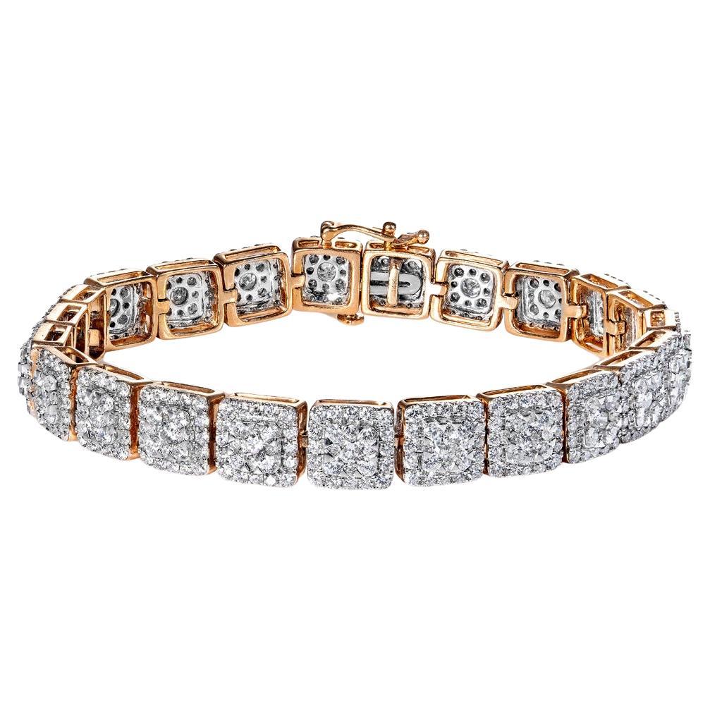 9 Carat Round Brilliant Diamond Bracelet Certified