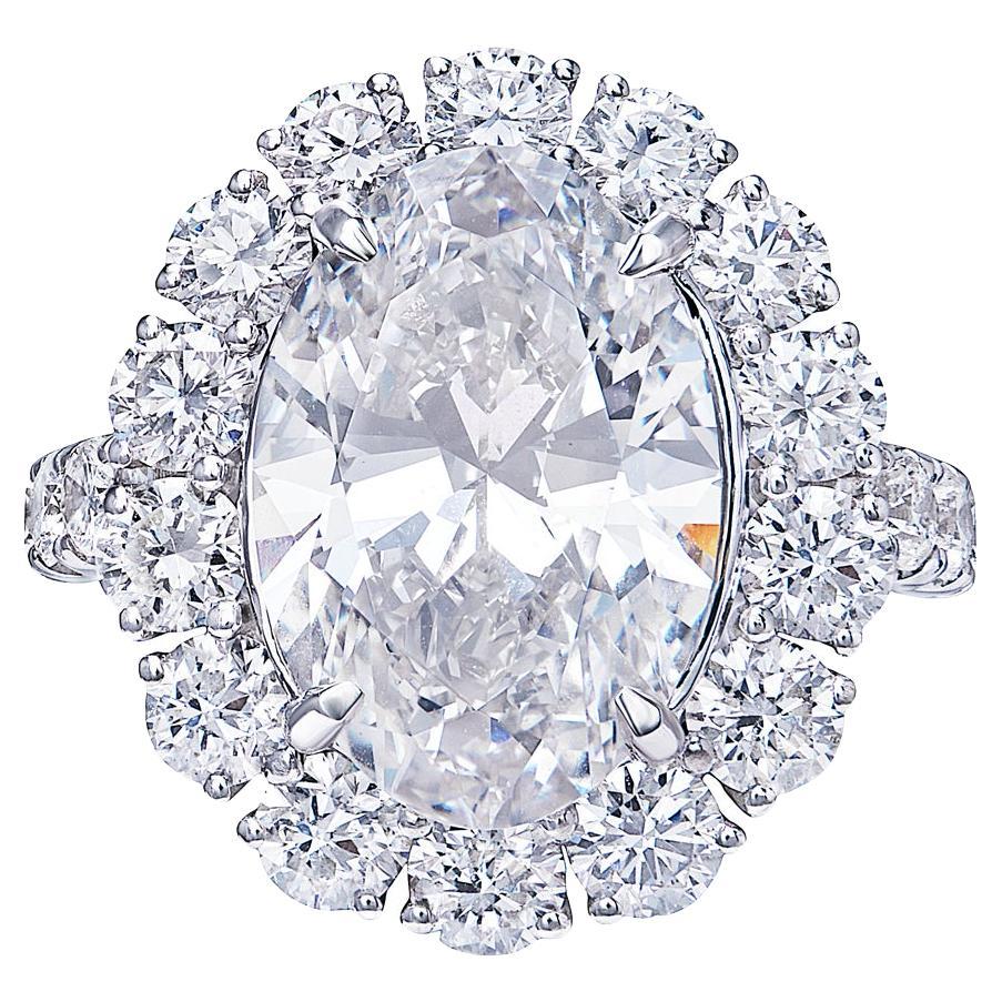 9 Carat Round Brilliant Diamond Engagement Ring GIA Certified F VVS1 For Sale