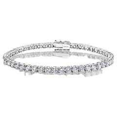 Bracelet tennis en diamants ronds et brillants de 9 carats certifiés