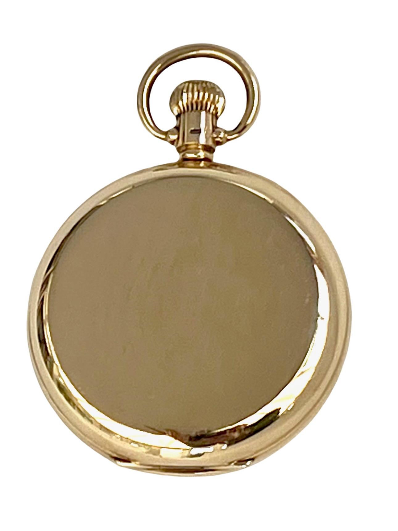 9 Carat Solid Gold Open Faced Pocket Watch by Garrard In Good Condition For Sale In London, GB