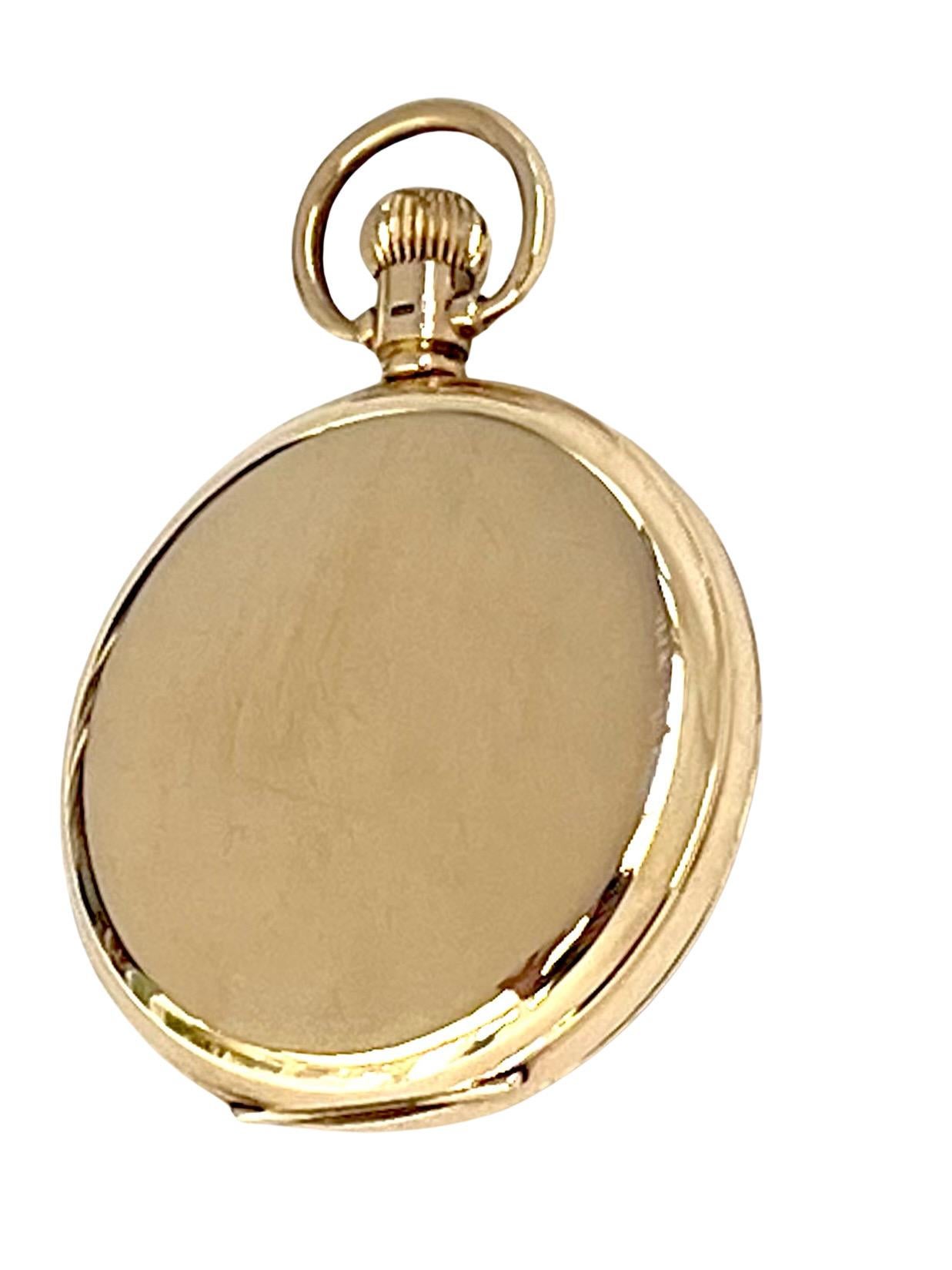 Women's or Men's 9 Carat Solid Gold Open Faced Pocket Watch by Garrard For Sale