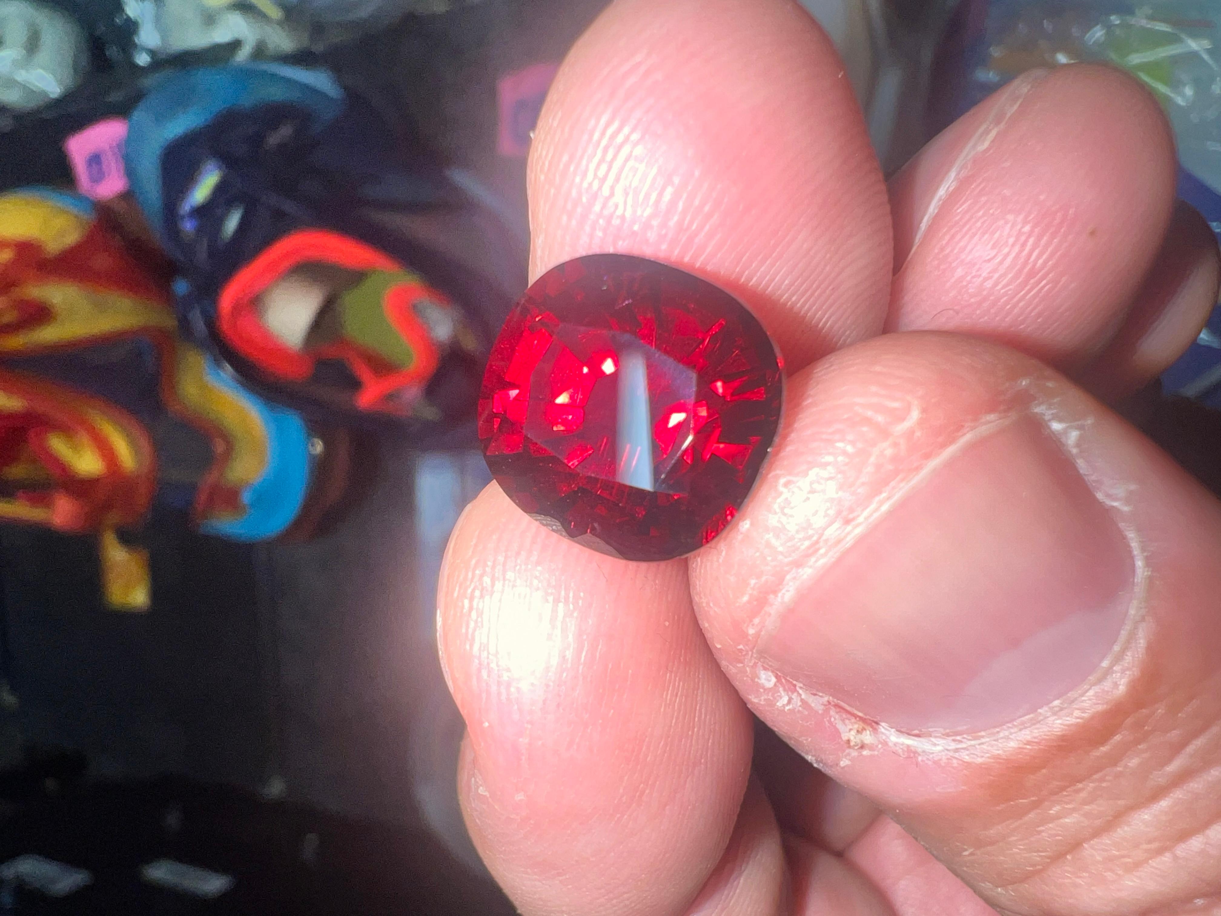 This beautiful Red Spinel was mined in Luc Yen Vietnam decades ago and just now being brought to market. It’s extremely Vivid Red and near Flawless. Completely EyeClean with near Loupe Clean appearance. It’s next to impossible to find Red Spinel in