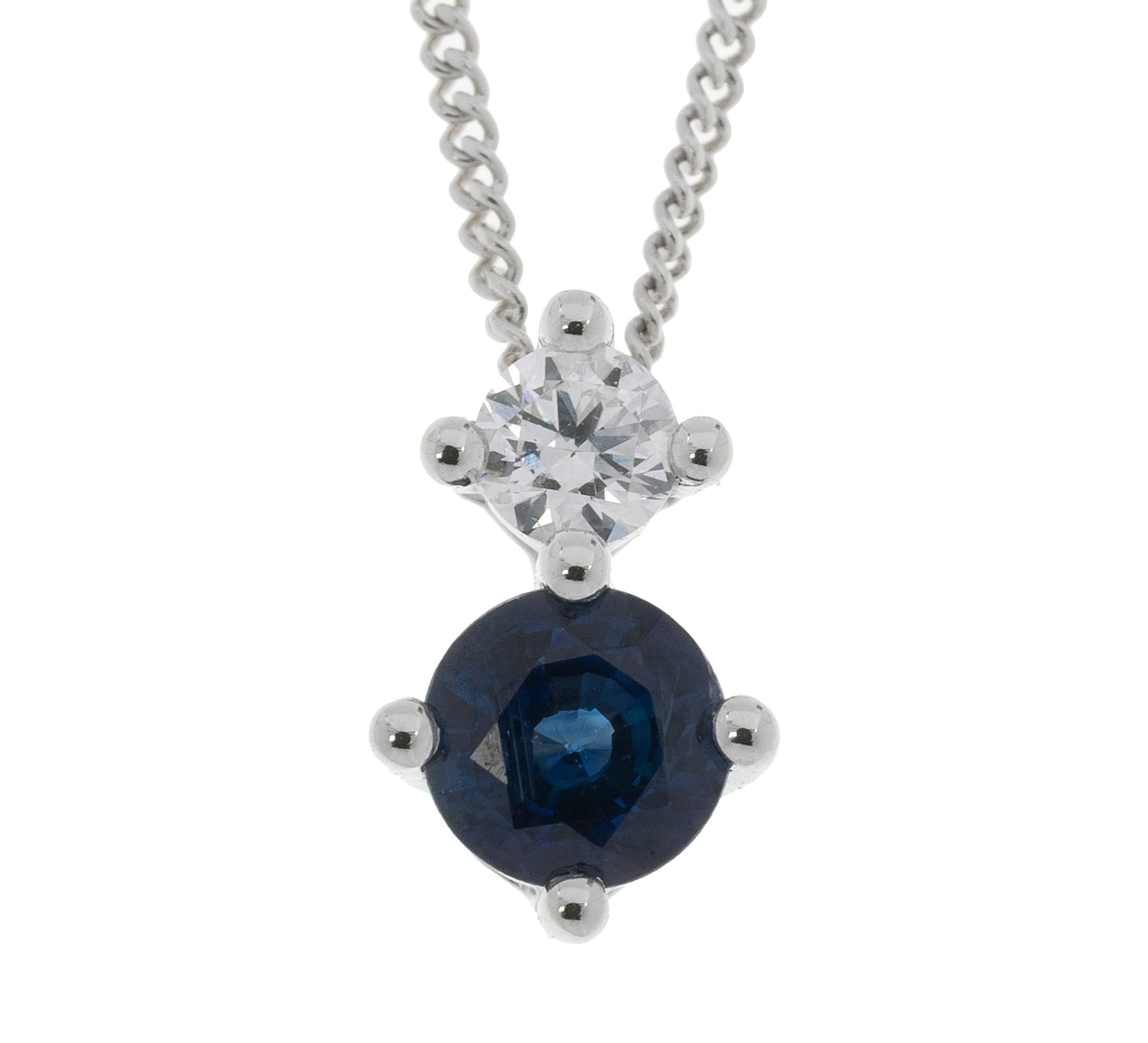 DESCRIPTION
This beautiful sapphire and diamond jewellery set,  a gorgeous gift for a September birthday.. or even for a bride's something blue! 

Both the pendant and earrings are featuring a gorgeous round sapphire, suspended from a twinkling