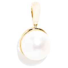 9 Carat Yellow Gold Freshwater White Pearl Vintage Enhancer Pendant