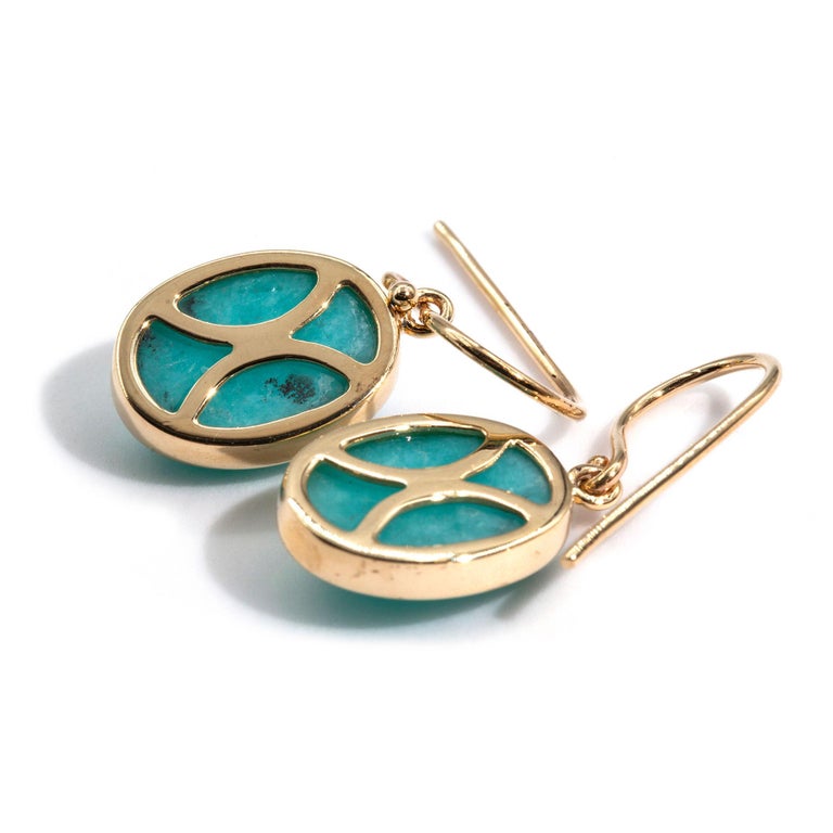 •EQUA LUNA• amazonite wing + gold earrings