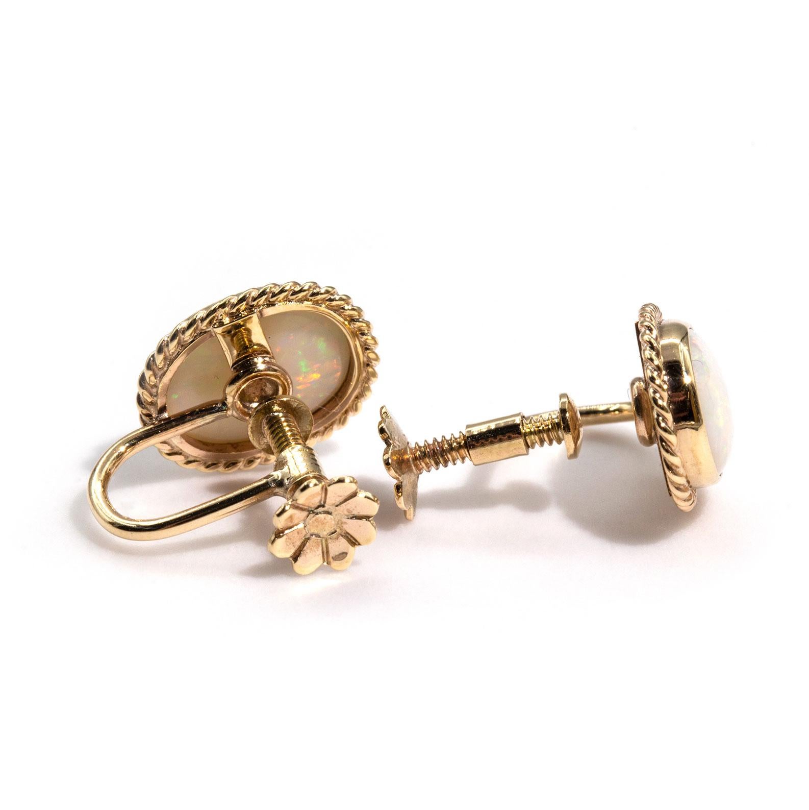 clip on opal earrings