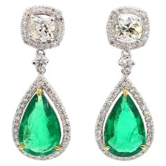 9 Carat Zambian Emerald and 1.01 Carat Diamond Ring in 18K Gold