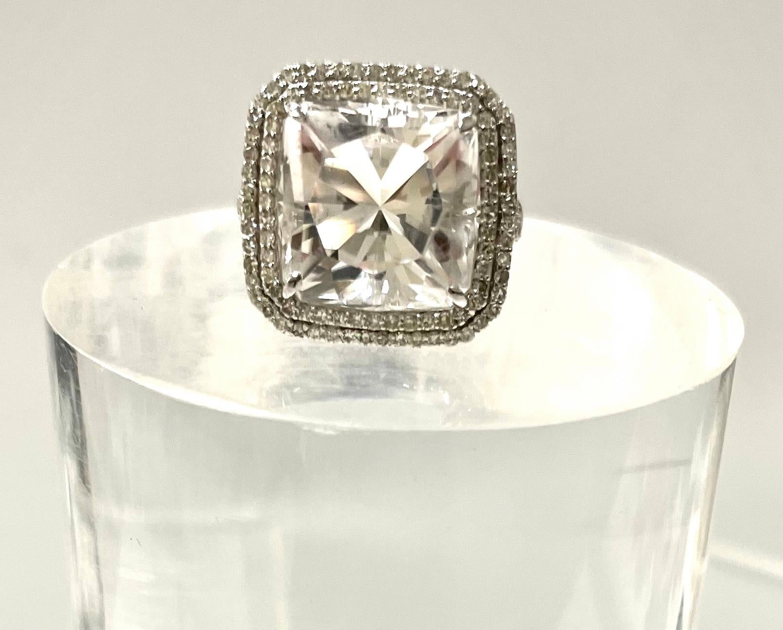 9 Carats Petalite with Diamonds Paradizia Ring For Sale 4