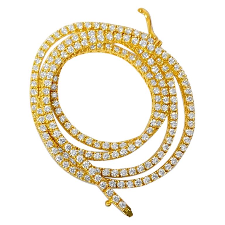 9 Carats VVS Diamond Tennis Necklace For Sale