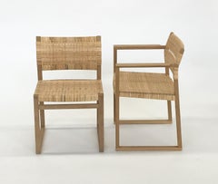 9 Chairs, Børge Mogensen, 2 Armchair Model BM-62 and 7 Chair Model BM-61, Oak