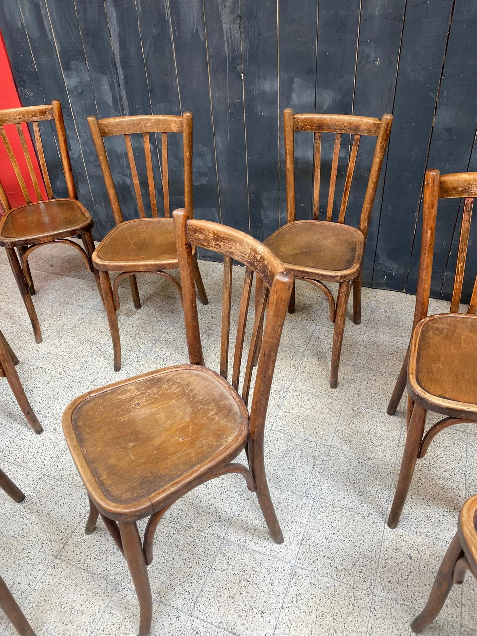 9  Chairs in the Thonet Style, circa 1930 For Sale 6