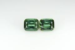 9 ct, Faceted Tourmaline Pair, Afghan Green Faceted Tourmaline Pair