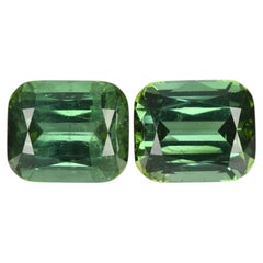 9 ct, Faceted Tourmaline Pair, Afghan Green Faceted Tourmaline Pair