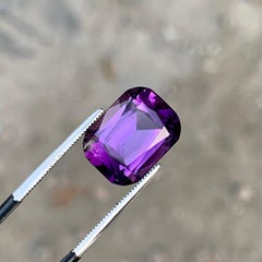 9 Cts Deep Purple Color Long Cushion Cut Amethyst Gemstone for Ring Jewelry 14mm