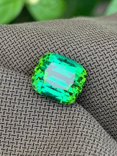 Pietra preziosa con taglio a cuscino scalare, tormalina verde a doppia tonalità, 9 carati, per gioielli, 12 mm