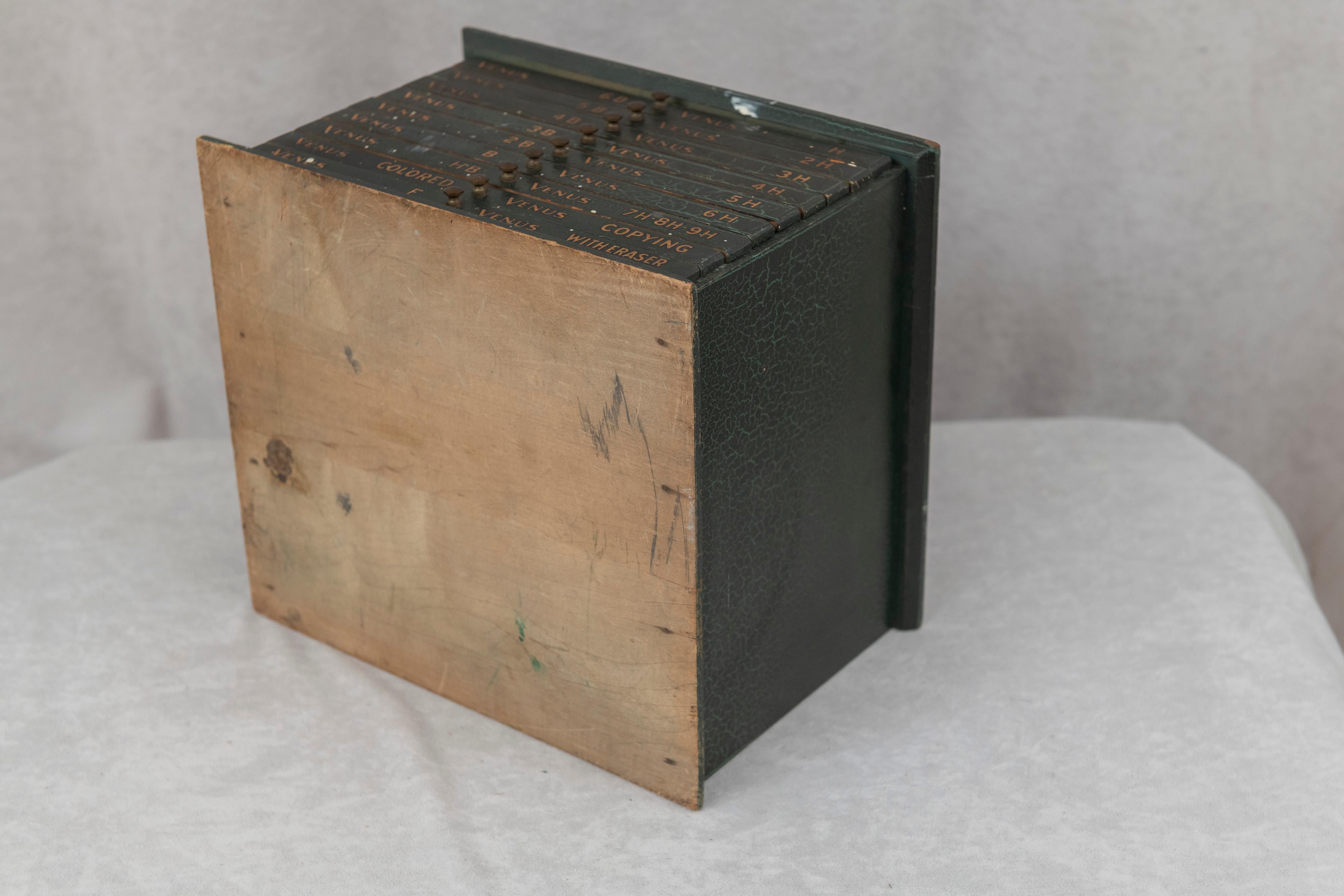 9 Drawer Mini Flat File Cabinet Originally Made for Venus Pencils, circa 1910 In Good Condition In Petaluma, CA