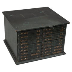 9 Drawer Mini Flat File Cabinet Originally Made for Venus Pencils, circa 1910