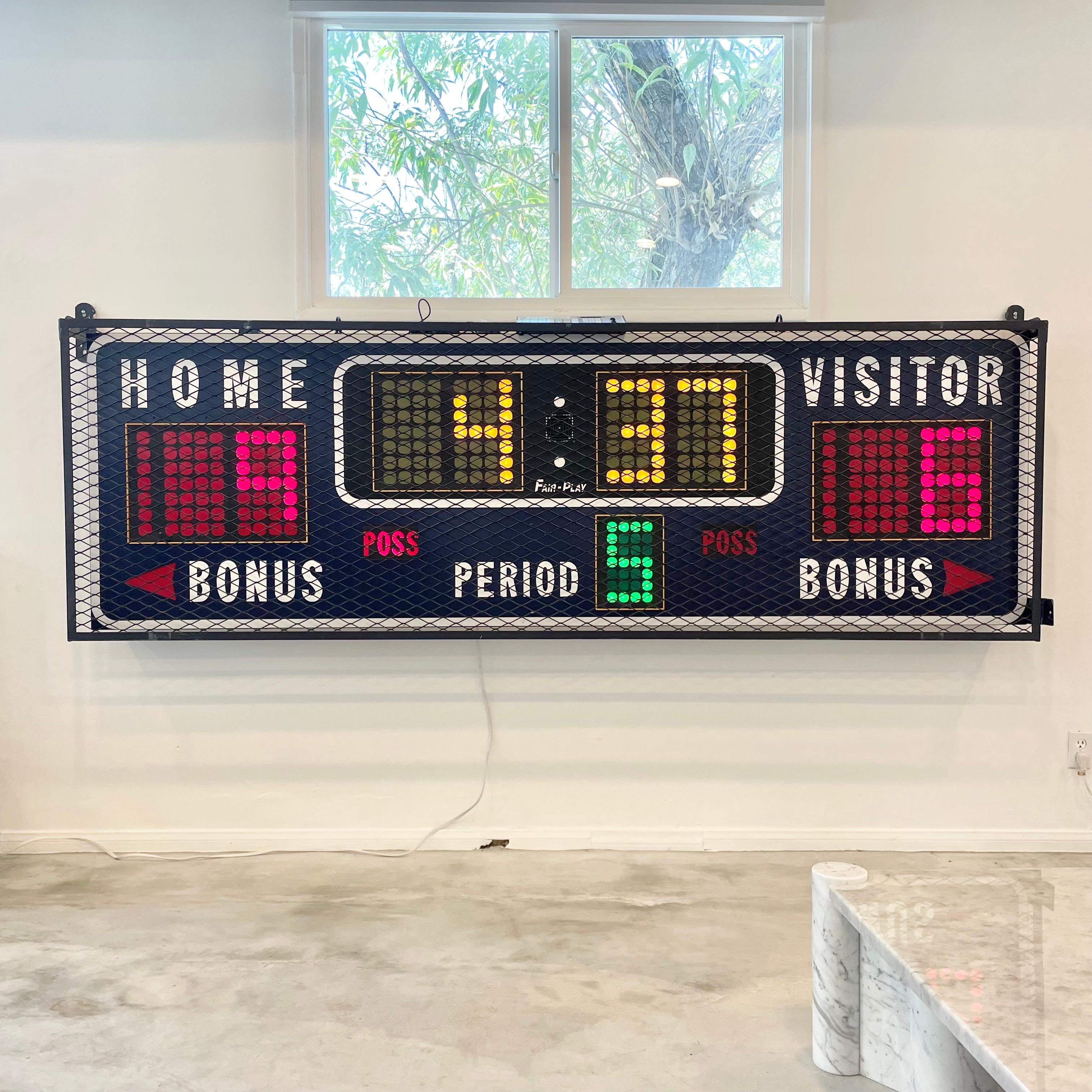 9 Foot Encaged Fair Play Basketball Scoreboard, 1980s USA 3