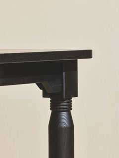 9-Foot NBL Rustic White Oak Dining Table with Turned Legs