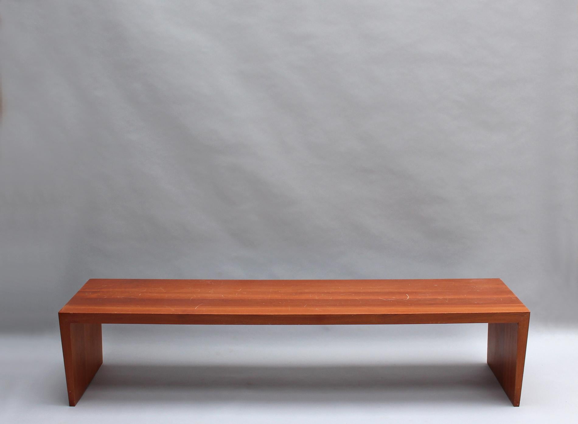Modern 9 French 1980s Solid Cherry Benches by Richard Peduzzi For Sale