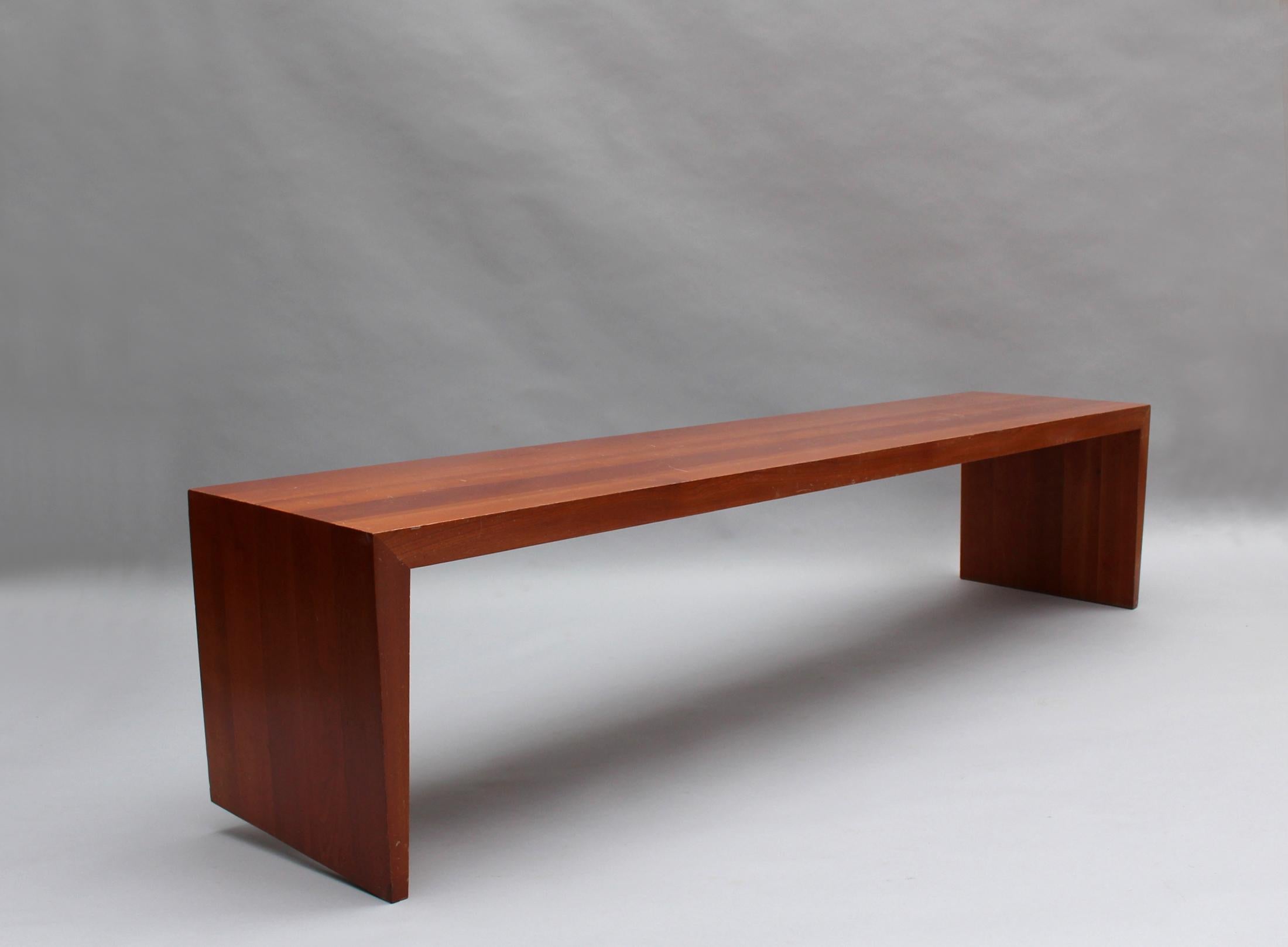 Modern 9 French 1980s Solid Cherry Benches by Richard Peduzzi For Sale