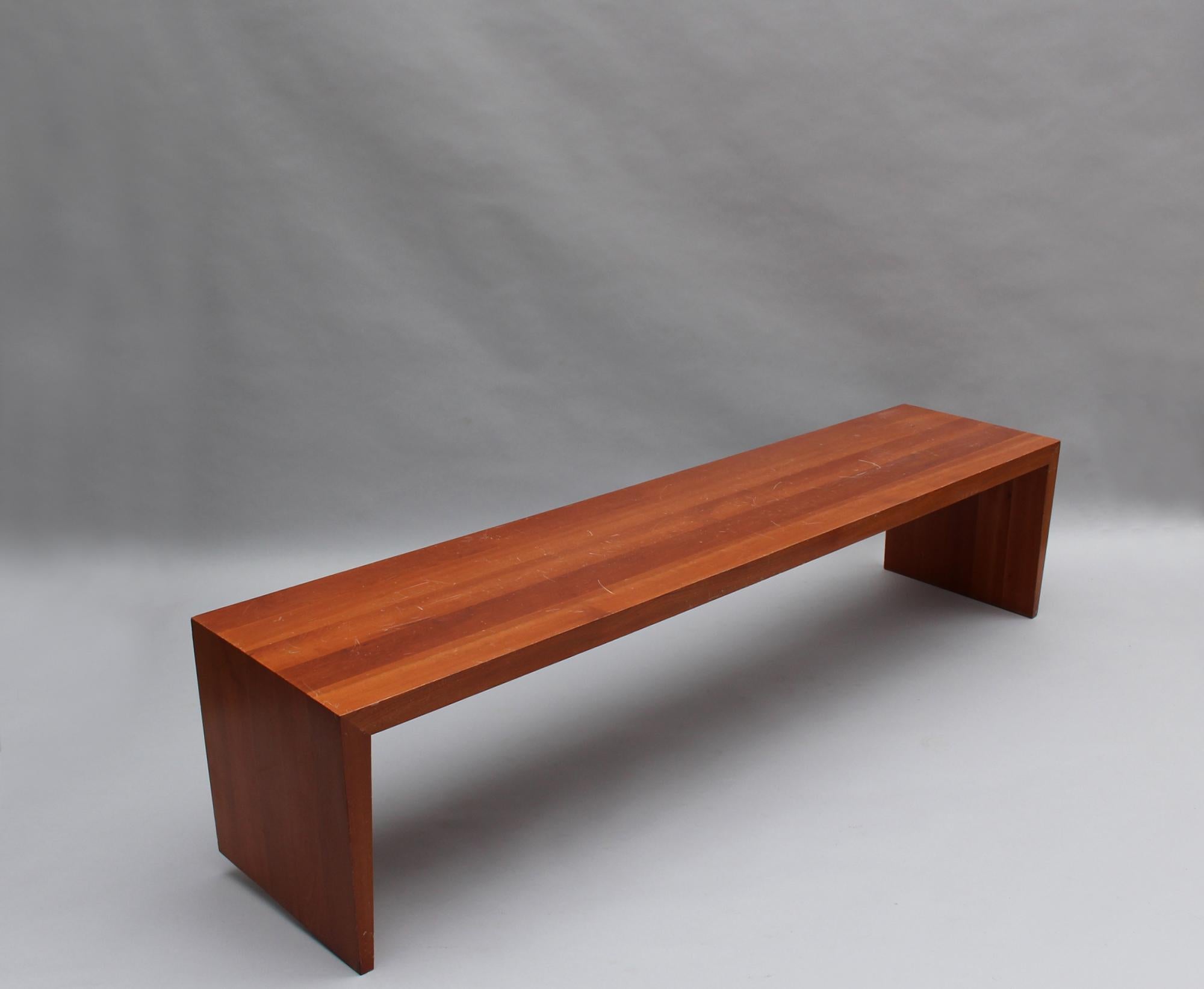 9 French 1980s Solid Cherry Benches by Richard Peduzzi In Good Condition For Sale In Long Island City, NY