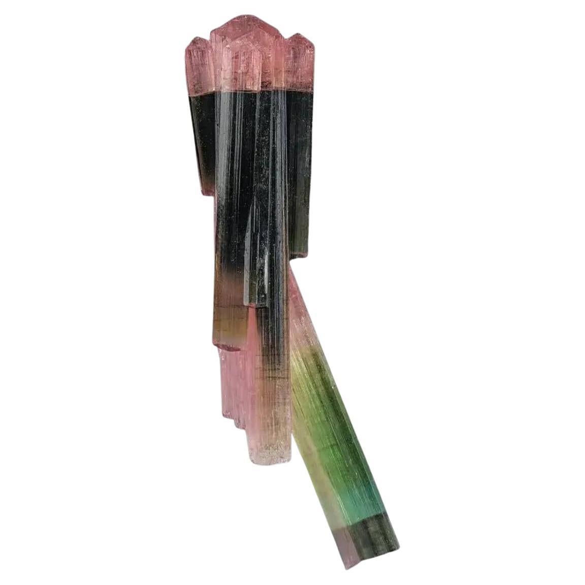 9 Gramm Bi farbenfroher rosa und grüner Turmalin-Cluster aus Afghanistan