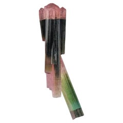 9 Gramm Bi farbenfroher rosa und grüner Turmalin-Cluster aus Afghanistan