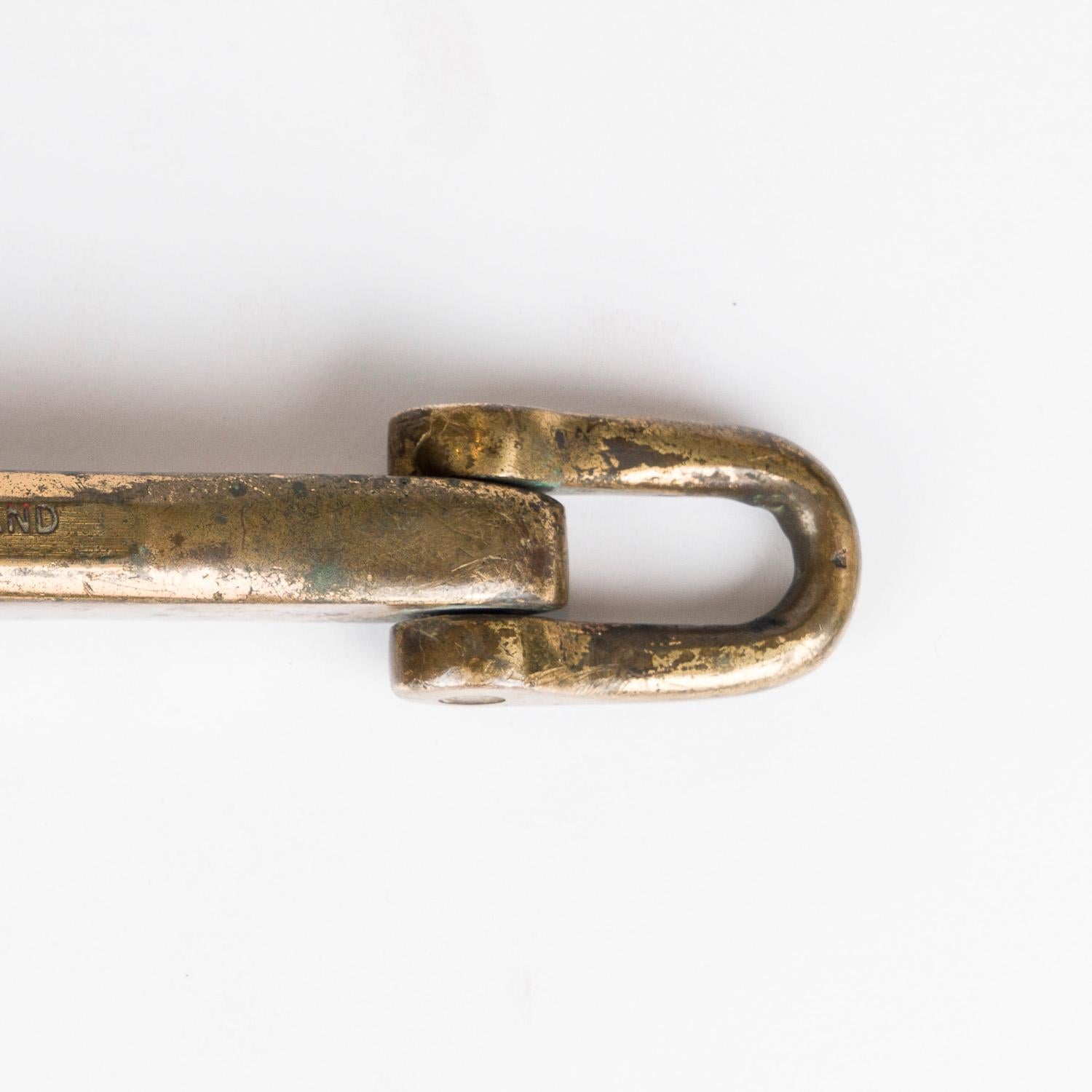 Brass 9 inch brass model of a Byers of Sunderland Admiralty pattern stockless anchor