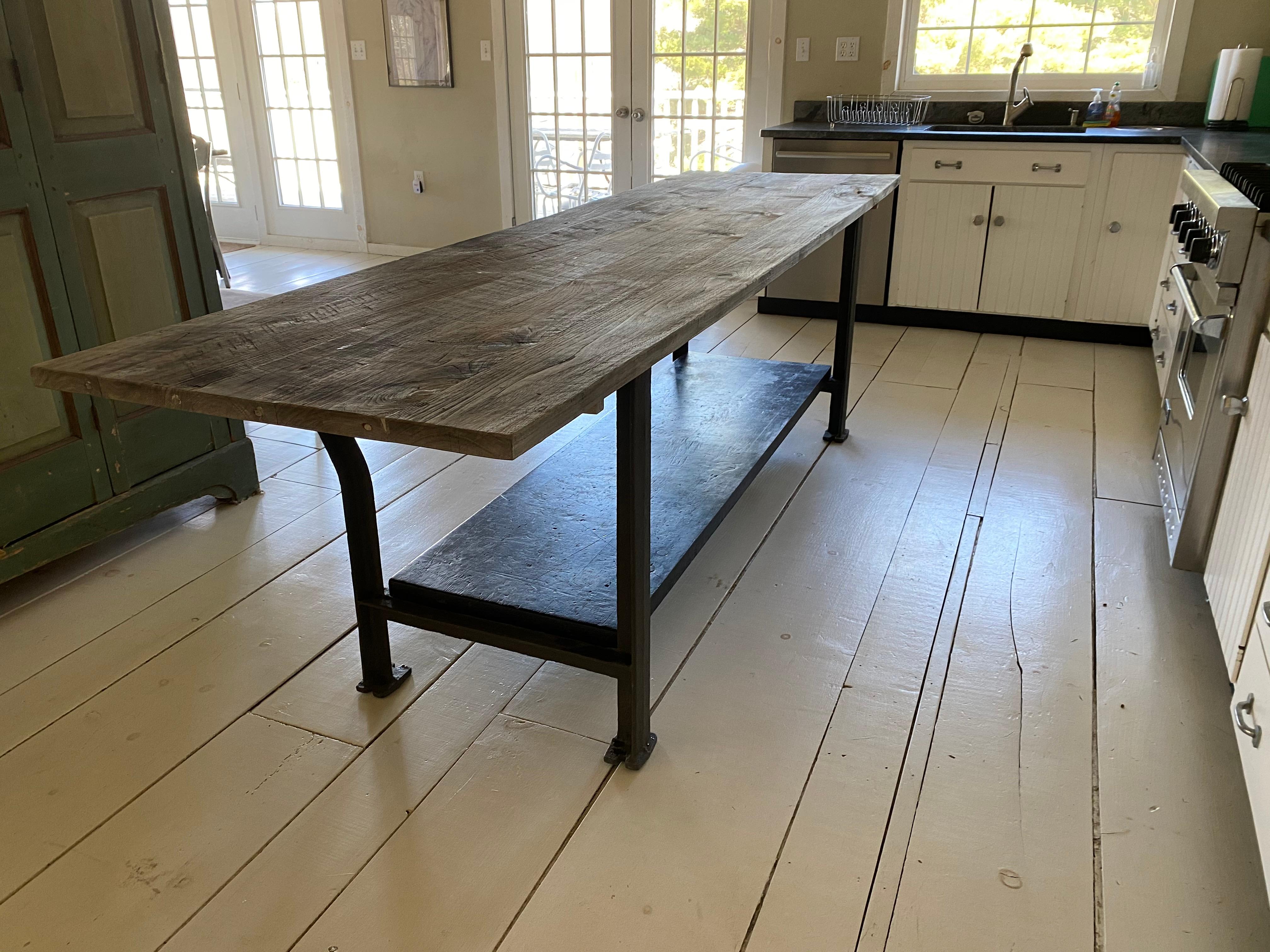 american barn wood kitchen island