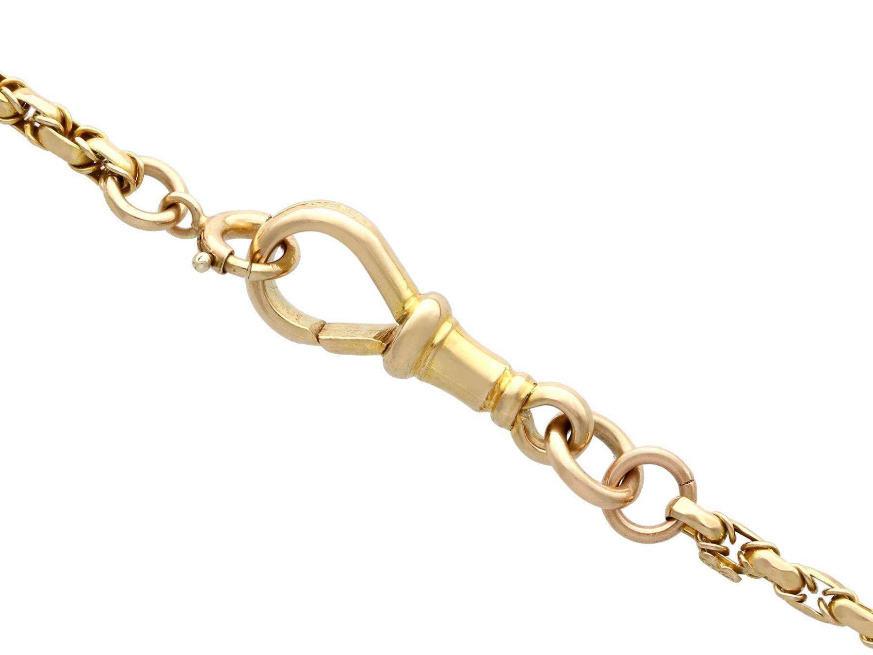 Women's or Men's Antique 9 Karat Yellow Gold Longuard / Watch Chain Circa 1890